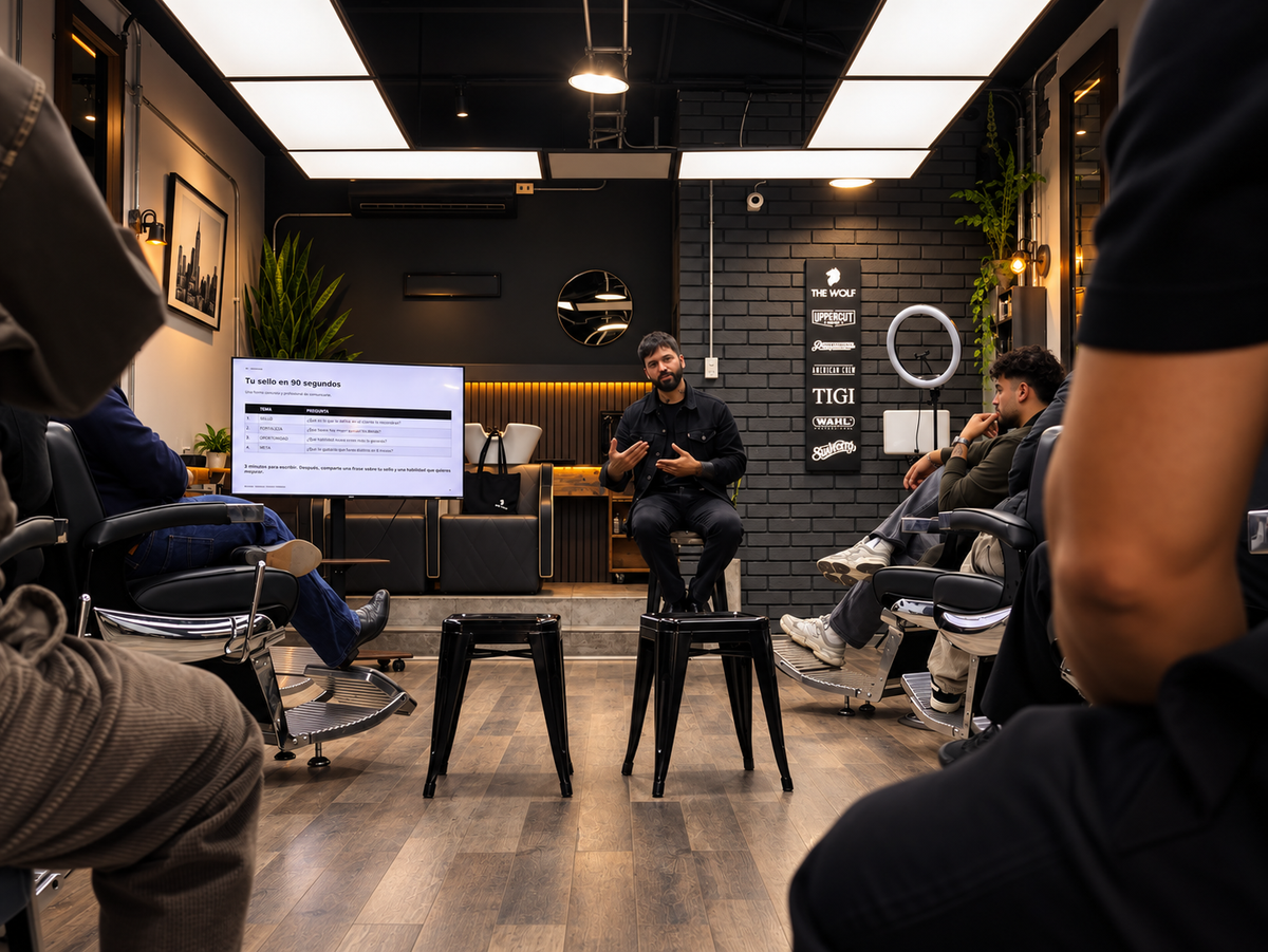 Curso presencial de Barbería Inicial en The Wolf Salon, Viña del Mar, con Seaside Academy