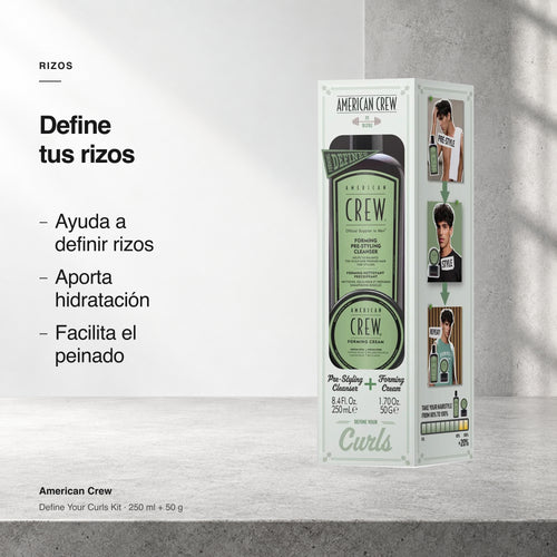 American Crew Define Your Curls Kit (Pre-Styling Cleanser + Forming Cream) - 250 ml + 50 gr
